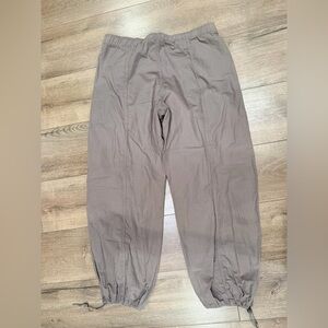 Zara women’s parachute pants Taupe Joggers L